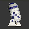 R2 D2 Robot Figure With White And Blue Color Scheme Classic Design