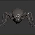 Metallic Ant 3D Model With Detailed Shiny Body On Dark Background