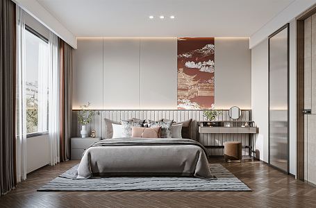 New Chinese bedroom 3d model