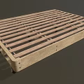 Natural Wooden Bed Frame With Slatted Design For Sturdy Mattress Support