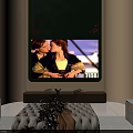 Modern Elegant Living And Dining Room Interior With Sofa Coffee Table TV Wall And Chairs