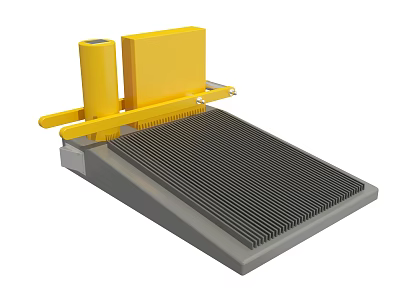 Agricultural Equipment With Yellow Components And Gray Screening Platform For Farm Use 3d model