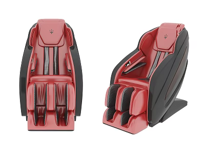 Red and Black Modern Massage Chair With Ergonomic Design And Comfortable Features 3d model