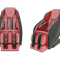 Red and Black Modern Massage Chair With Ergonomic Design And Comfortable Features