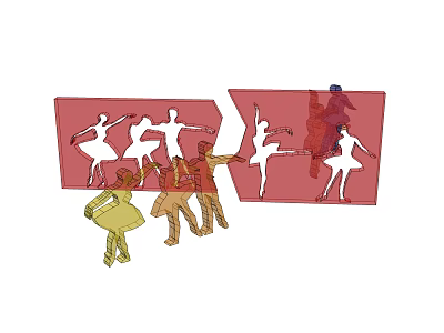 Modern landscape wall landscape art landscape sketch landscape wall ornaments 3d model