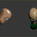 Weapon Gas Mask With Wooden Component Green Base And Protective Lenses