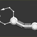 Industrial Machinery Equipment With Spring Component Hexagonal Bolt And Shiny Metallic Surface