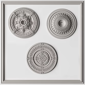 European-style carved lamp panel combination 3d model