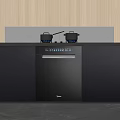Modern Midea Countertop Kitchen Appliances In Black Cabinet With Display Screen