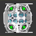 White Modern Water Transport Vehicle With Multiple Thrusters And Green Lights