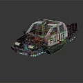 Modern Electric Toy Police Car With Flashing Lights And Black White Design For Kids