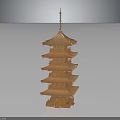 Traditional Wooden Pagoda Architecture With Multi Tiered Roofs And Central Spire
