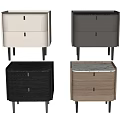 Modern Sleek Bedside Table With Two Drawers And Multiple Color Options 3d model