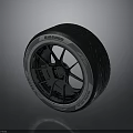Car Tire With Paradis Brand Black Tread And Silver Alloy Wheel Design
