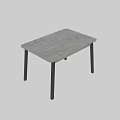 Modern Dining Table With Light Colored Top And Black Legs Design 3d model