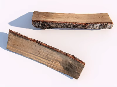 Natural Rustic Wooden Slices With Organic Texture And Rough Bark Edges 3d model