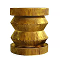 Golden Multi Layered Side Table With Textured Surface And Modern Design 3d model