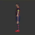 Barcelona Football Jersey Figure Model With Red Blue Stripes Sponsor Logo Shorts Socks Red Boots