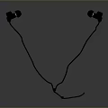 Black Wired Earphones for Computer Use with Long Cable and Simple Design