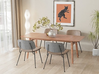 Modern Dining Table and Chair Combination 3d model