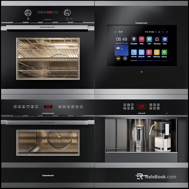 Gaggenau Built in Kitchen Appliances with Oven Coffee Machine Display Screen and Control Panel 3d model 