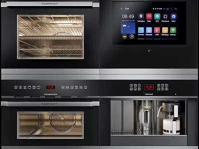 Gaggenau Built in Kitchen Appliances with Oven Coffee Machine Display Screen and Control Panel 3d model