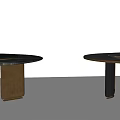 Elegant Modern Round Dining Table With Marble Tabletop And Metal Legs Design 3d model