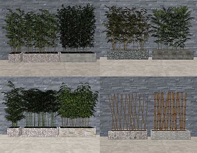 Modern bamboo pole 3d model