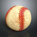 Vintage Baseball With Red Stitching And Worn Surface For Daily Use 3d model