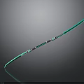 Modern Green Bladed Katana With Ornate Handle And Reflective Surface