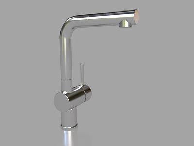 Modern Stainless Steel Faucet With Single Handle And Sleek Polished Design 3d model