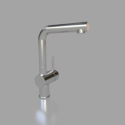 Modern Stainless Steel Faucet With Single Handle And Sleek Polished Design 3d model