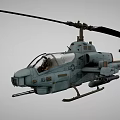 Military Attack Helicopter with Rotor Weapon Mounts Gray Number 16 Cockpit for Combat Operations