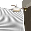 Minimalist Interior With Layered White Ceiling Lamp Wooden Wall And Window Blinds
