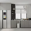 Modern Kitchen Interior Design With White Cabinets Island Counter Oven Window And Plants