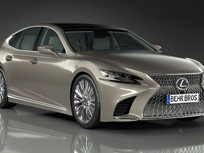 Lexus Luxury Sedan With Silver Exterior Sleek Body Lines And Front Grille Design 3d model
