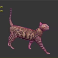 Leopard Cat With Spotted Fur Long Tail And Alert Posture Walking On Gray Background
