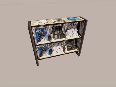 Modern Open Bookshelf With Magazines And Decorative Items On Shelves 3d model