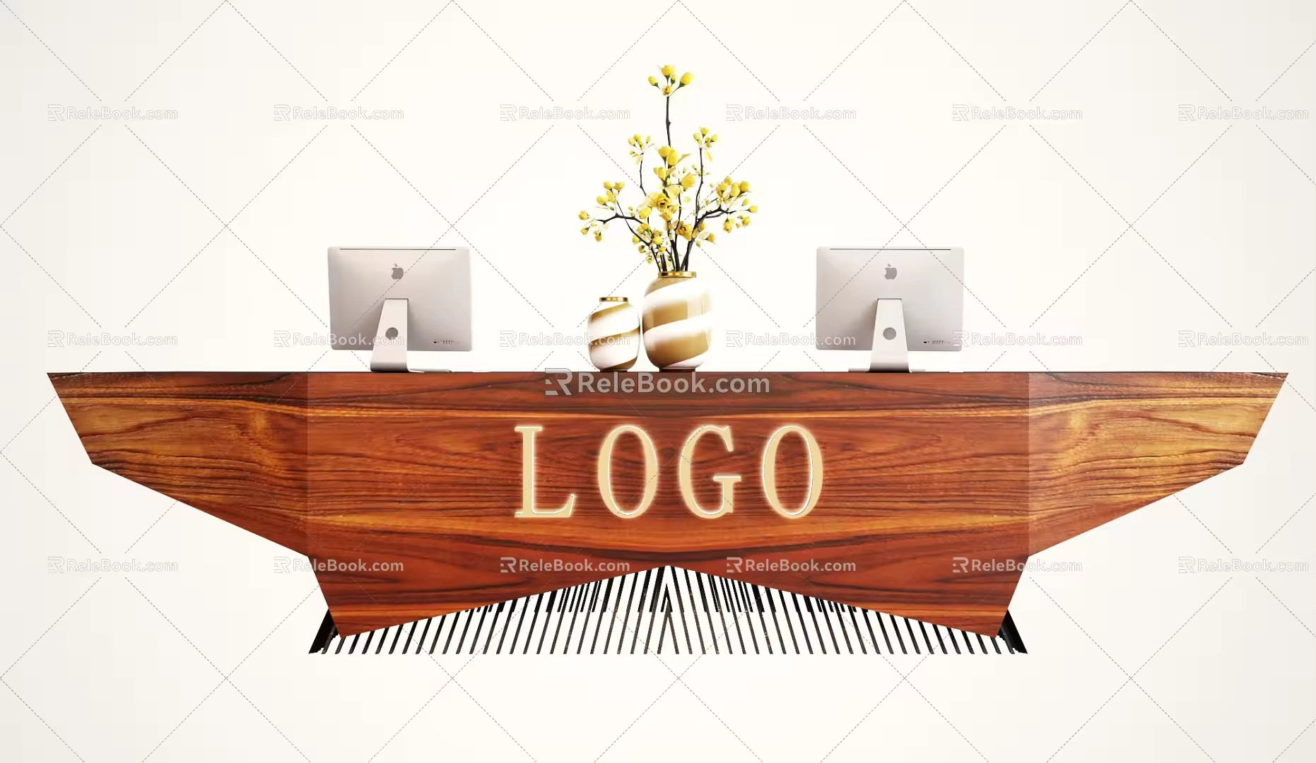 Modern reception desk 3d model
