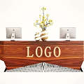 Modern reception desk 3d model