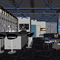 Modern Bar Qingba Bistro Bar Tacker Block Area Bar Counter Cashier Bar Cabinet Card Block Sofa 3d model