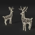 Illuminated Deer Shaped Decorative Lights With Mesh Design For Festive Home Decor