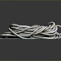 Gray Braided Rope for Daily Household Use Tangled in Coiled Form