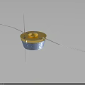 Space Satellite With Golden Top And Extended Antennas For Cosmic Exploration