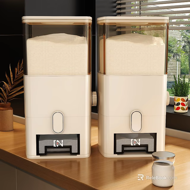 Kitchen Grain Dispensers For Rice Storage And Dispensing 3d model 