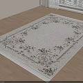 Elegant White Floral Pattern Rug With Intricate Design For Living Room Wooden Floor
