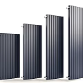 Stylish Modern Vertical Striped Dark Radiators In Different Sizes For Home Heating
