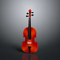 Reddish Wooden Violin With Black Strings A Stylish Household Musical Item