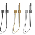 Handheld Shower Head With Black Gold Silver Color Options And Flexible Hose