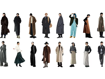 Modern Multiplayer Fashion Figures Men Women International Fan 3d model
